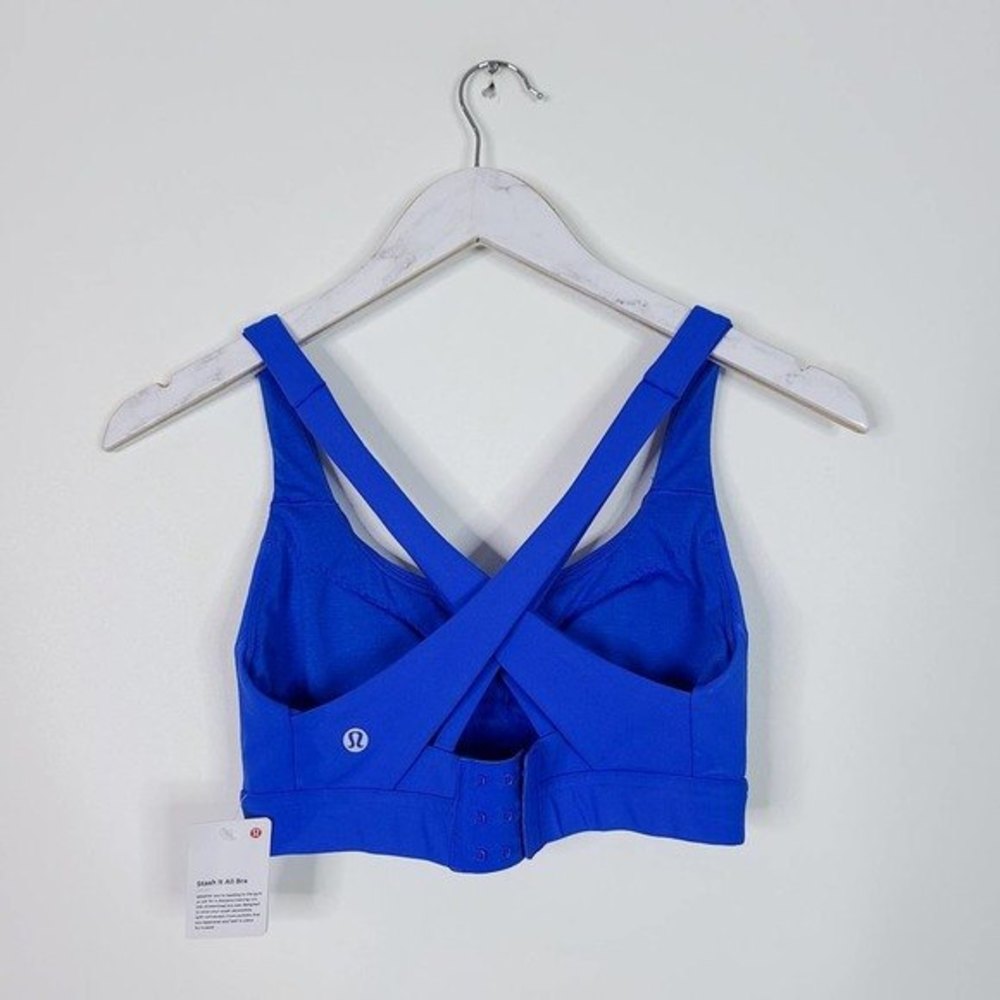 LULULEMON Stash It All Bra NWT Size 4 Wild Bluebell Blue Active Athleisure - Picture 3 of 8